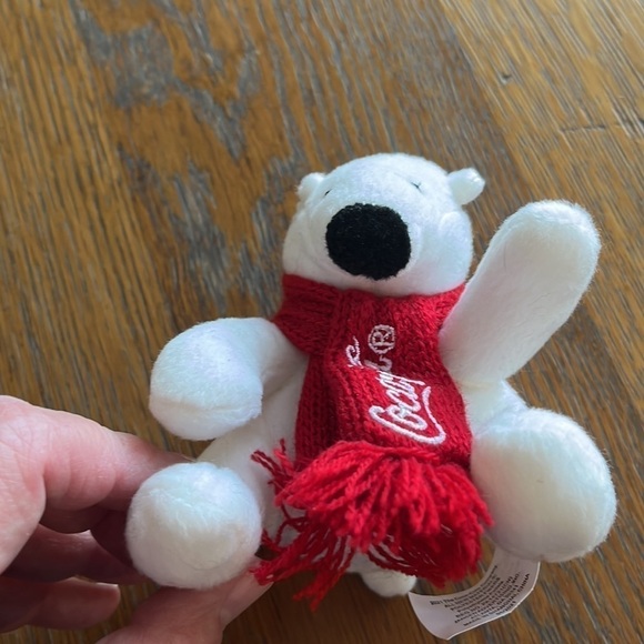 Coca-Cola bear white with red scarf approximately 3 1/2” tall - Picture 10 of 10